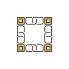 Fototapeta premium Block-Chain Technology vector concept colored icon or sign