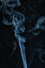 Obraz premium texture smoke black background, bract air waves fog