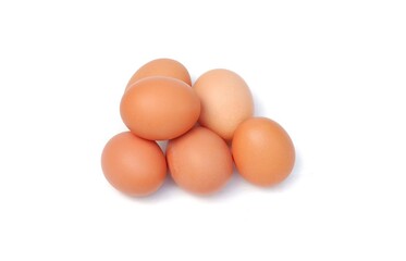 Chicken eggs isolated on a white background