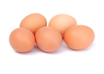 Chicken eggs isolated on a white background