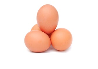 Chicken eggs isolated on a white background