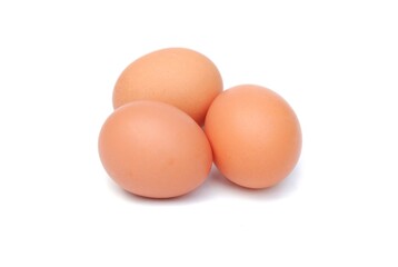 Chicken eggs isolated on a white background