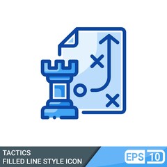 Strategy filled line icon isolated on white background. EPS 10