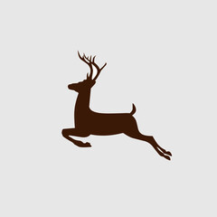 Vector illustration silhouette of deer