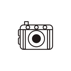pocket camera icon logo vector illustration