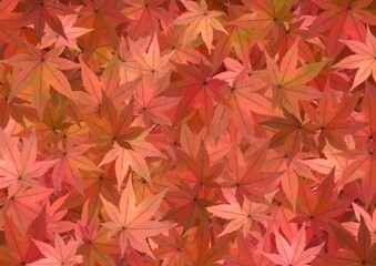 楓の葉で埋まった背景イラスト