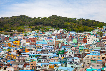 Gamcheon Culture Village. It is known for its brightly painted houses, which have been restored and enhanced in recent years to attract tourism