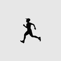 Fototapeta na wymiar Vector illustration silhouette of a person running