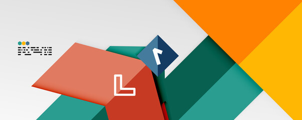 Shiny color triangles and geometric shapes vector abstract background