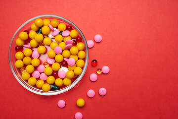 a plate of pills health care antibiotics medicines