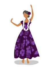 フラダンスをするシニア女性