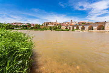 Panoramic view of historical city Tordesillas in Valladolid, Castilla y León, Spain