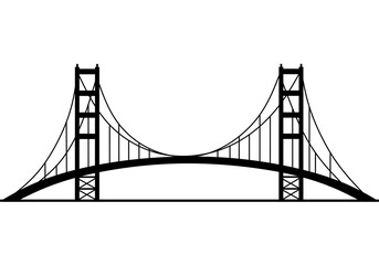 Golden gate bridge silhouette. Vector illustration.