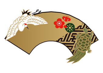 縁起物-鶴と亀のアイコン
お正月のイラスト
健康長寿のシンボル
