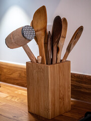 wooden kitchen utensils