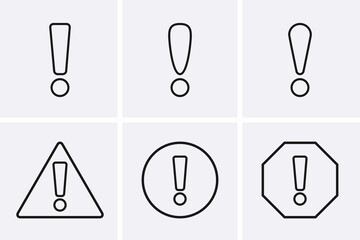 Icon risk, warn and alert Icons set.