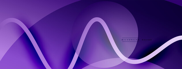 Abstract gradient background with wave line with shadow effect. Geometric composition. 3D shadow effects and fluid gradients