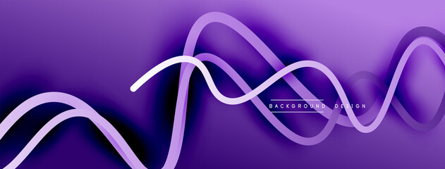 Abstract gradient background with wave line with shadow effect. Geometric composition. 3D shadow effects and fluid gradients