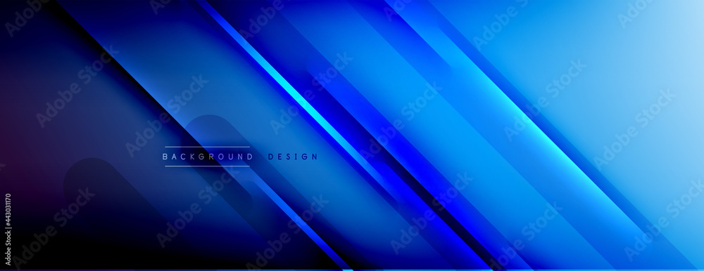 Poster abstract background - lines composition created with lights and shadows. technology or business digi