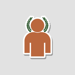 Human Laurel glyph icon. Human Laurel Sign