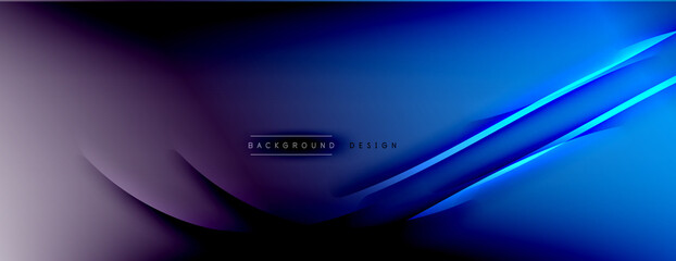 Abstract background - lines composition created with lights and shadows. Technology or business digital template. Trendy simple fluid color gradient abstract background with dynamic