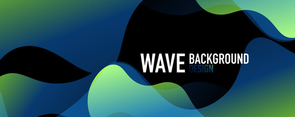 Abstract background - shiny fluid gradients and overlapping waves. Vector Illustration For Wallpaper, Banner, Background, Landing Page