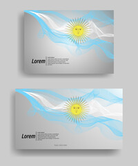 Modern line wave vector background of argentina flag colors with ratio 1920:1080 and A4