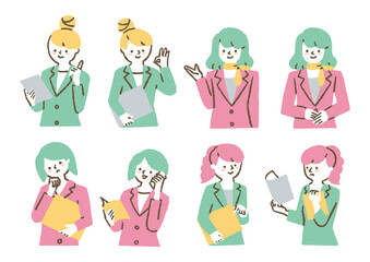 働く女性たち_セット_カラー2