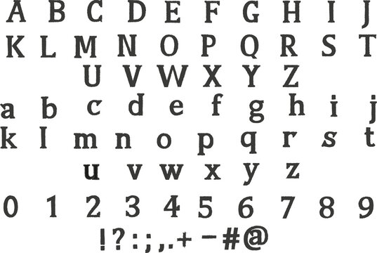 Retro Font alphabet 