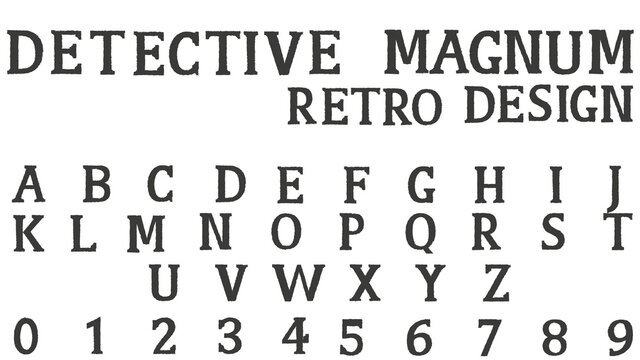 Retro typeface font alphabet _ detective font 