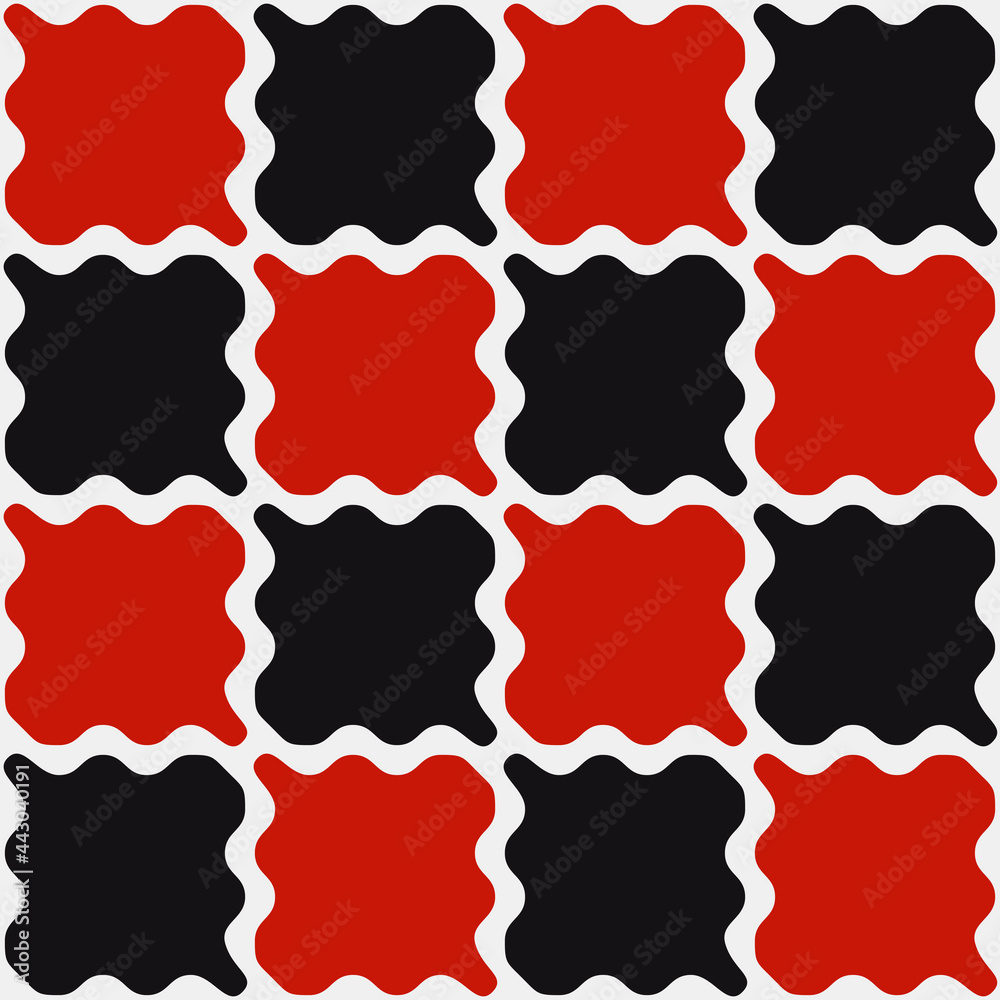 Poster Black and red marks. Vector checker pattern.