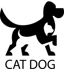 Dog and cat logo design vector.veterinary clinic
