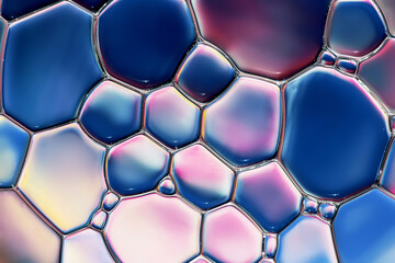 Water bubbles abstract colorful  background, purple blue water drops macro as natural abstract...