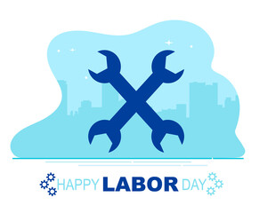 Happy Labor Day Flat With Wrench Gear