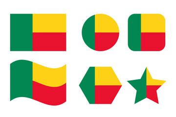 Benin flag simple illustration for independence day or election