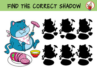 Fat cat. Find the correct shadow