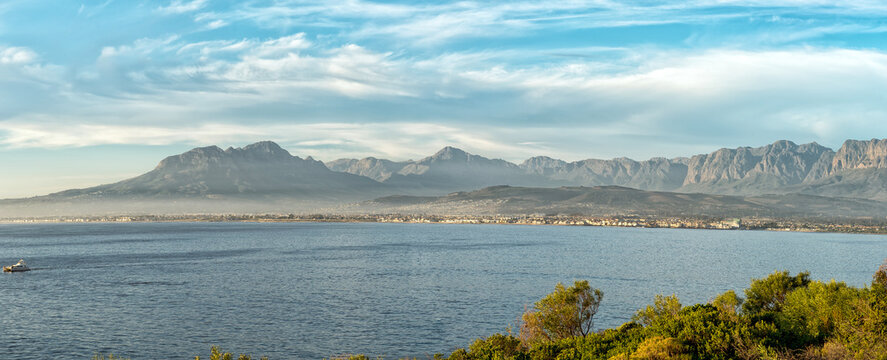 Panoramic view from Clarence Drive towards Gordons Bay