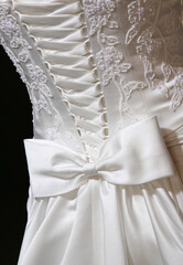 white wedding dress detail with lace