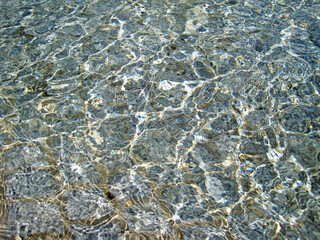 Surface of the water with glittering reflection of light 