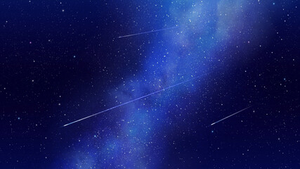 天の川と流れ星