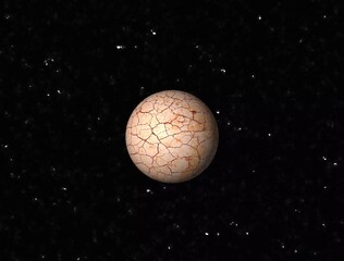 Sky with twinkling or blinking stars motion background. A deserted planet with a cracked surface....