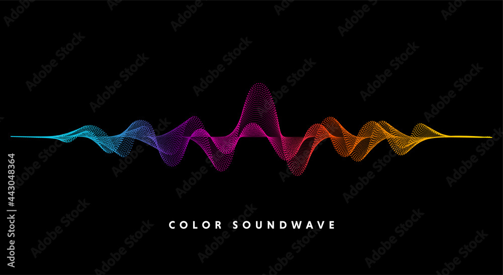 Poster Vector background with color abstract wave dots