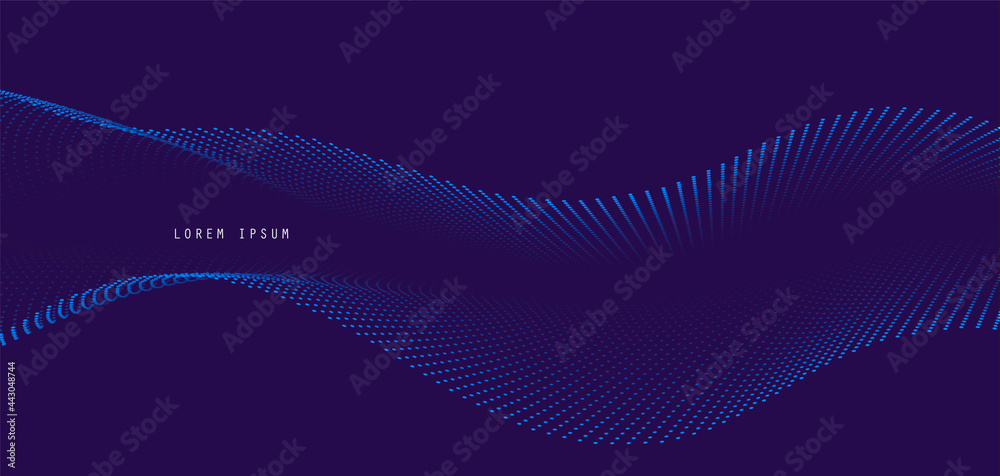 Poster Vector background with color abstract wave dots