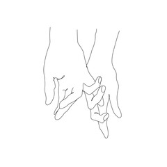minimalistic illustration of holding hands