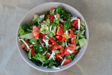 salad with tomatoes and cucumbers