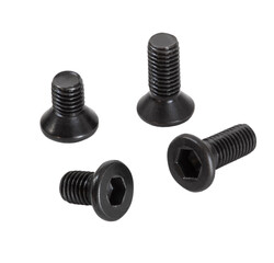 Black bolts isolated on white