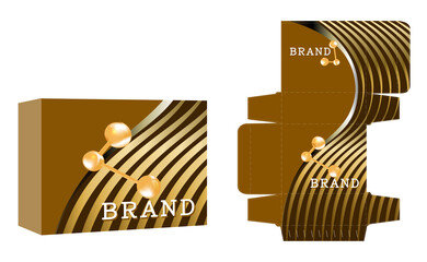 Packaging design, luxury box template and mockup box, illustration vector.	