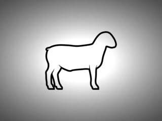 Sheep Silhouette. Isolated Vector Animal Template for Logo Company, Icon, Symbol etc