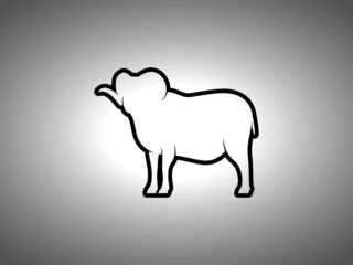 Sheep Silhouette. Isolated Vector Animal Template for Logo Company, Icon, Symbol etc