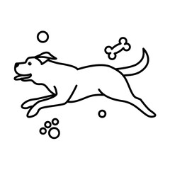 Cute Cartoon Vector Illustration icon of a big dog. It is outline style.